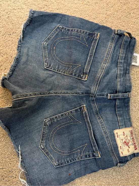 True Religion Pants - True Religion Women's Blue Denim Distressed Cutoff Shorts